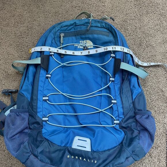 North Face Borealis Laptop Storage Bungee Cord Backpack Turquoise Blue Comfort - Picture 13 of 16